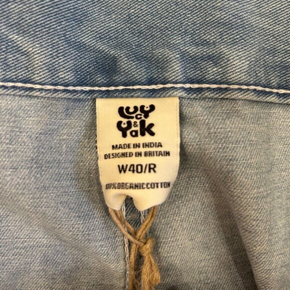 NWT Lucy & Yak Addison Tapered Denim Jeans in Light Wash Blue - Picture 6 of 6